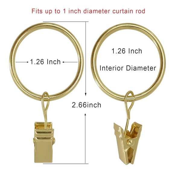gold curtain rings, pack of 25 - Picture 2 of 8